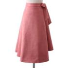 Tie-waist Faux Suede Midi A-line Skirt