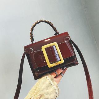 Buckled Patent Crossbody Bag