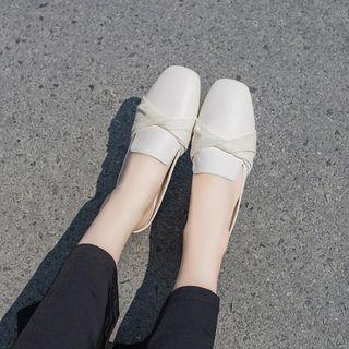 Faux Suede Twisted Mules