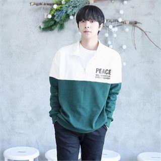 Peace Printed Two-tone Pullover