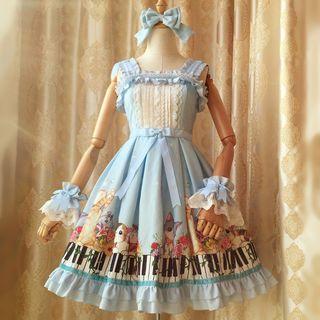 Sleeveless Cat Print A-line Dress