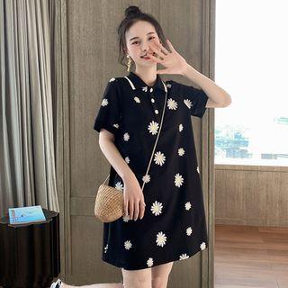 Floral Short-sleeve Polo Dress