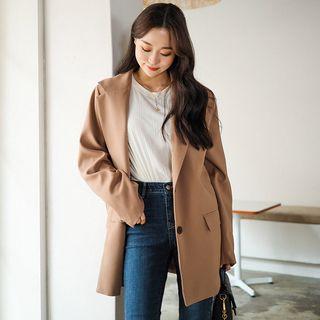 Plus Size Slit-back Blazer