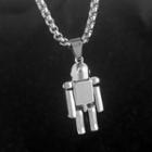 Robot Pendant Stainless Steel Necklace Silver - One Size