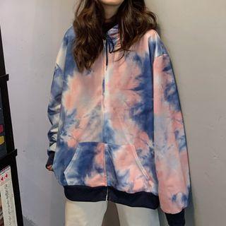 Tie-dye Long Sleeve Zip Hoodie