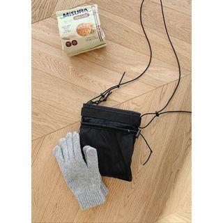 Drawcord-detail Mini Crossbody Bag Black - One Size
