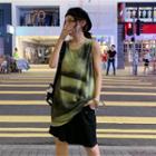 A-line Tie-dye Tank Dress Green - One Size