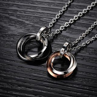 Couple Matching Layered Hoop Pendant / With Necklace