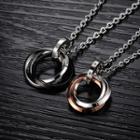 Couple Matching Layered Hoop Pendant / With Necklace
