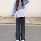 Long-sleeve T-shirt / Cropped Sweatshirt / Wide-leg Pants