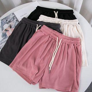 Elastic Waist Ice Silk Wide Leg Shorts