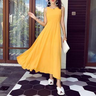 Lace Halter Chiffon Dress