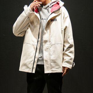 Hooded Jacket Lettering Embroidered Jacket