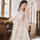 Floral A-line Dress / Spaghetti Strap Dress