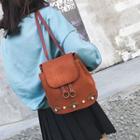 Faux Leather Beetle Accent Backpack
