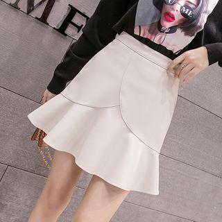 Faux Leather Mermaid Mini Skirt