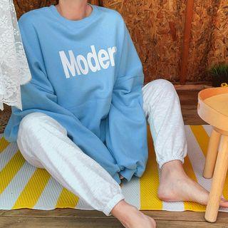 Modern Printed Kangaroo-pocket Sweatshirt