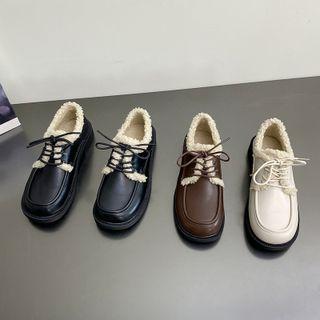 Fleece-lined Lace Up Oxfords