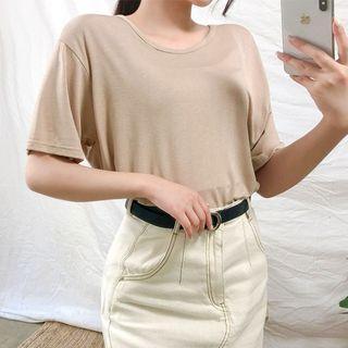 Round-neck T-shirt In 9 Colors