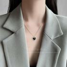 Heart Rhinestone Pendant Alloy Necklace / Earring