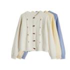 Embroidered Toggle Cardigan