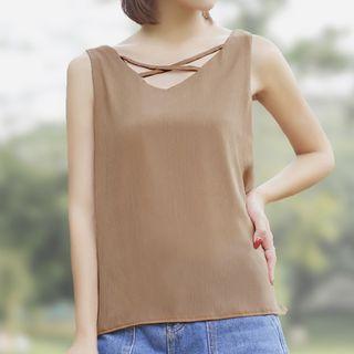 Crisscross Chiffon Tank Top