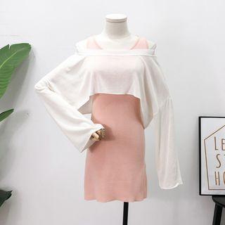 Set: Cropped Light Knit Top + Mini Tank Dress