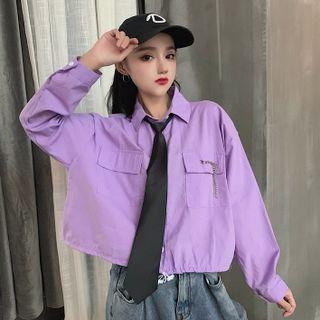 Drawstring Shirt Violet - One Size