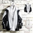 Set: Long-sleeve Shirt + Hooded Zip Cargo Jacket