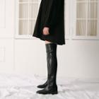 Contrast-panel Knee-high Boots