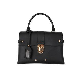 Name-tag Push-lock Flap Satchel