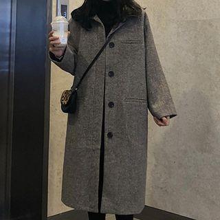 Long-sleeve Plaid Coat As Shown In Figure - One Size