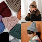 Colored Wool Blend Cable-knit Beanie