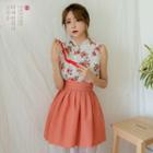 Modern Hanbok Mini Skirt In Orange Orange - One Size