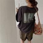 Printed Pullover Ash Gray - One Size