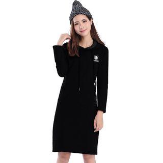 Panda Embroidered Hoodie Dress