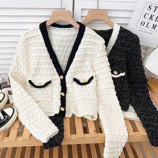 V-neck Two Tone Cardigan