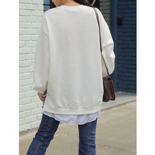 Layered-hem Letter Print Sweatshirt