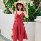 Lace-up Spaghetti Strap Dress