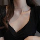 Dollar Sign Choker S925 Silver - Silver - One Size