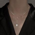 Safety Pin Pendant Sterling Silver Necklace Silver - One Size