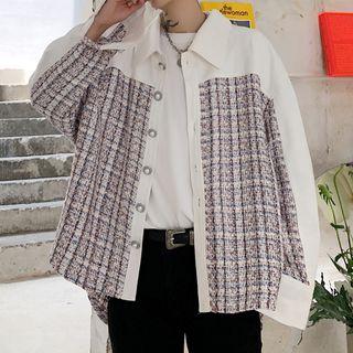Tweed Panel Shirt Jacket