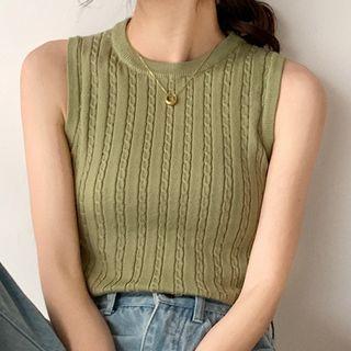 Cable Knit Sleeveless Top
