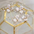 Wedding Rhinestone Flower Hair Stick 1 Pc - Silver & Gold - One Size