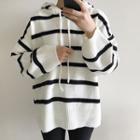 Hooded Striped Knit Top