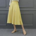 Colored Midi Flare Skirt