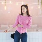 Knot-front Cable-knit Sweater
