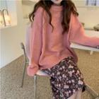 Plain Oversize Sweater / Floral Skirt