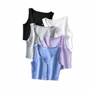 Button-up Cropped Tank Top