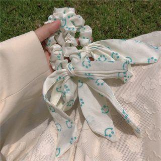 Smiley Bow Hair Tie White - One Size